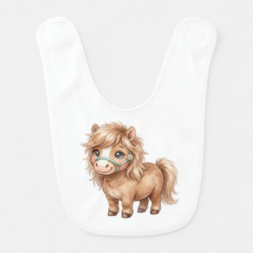 Cute Farm Animals-Pony Baby Bib