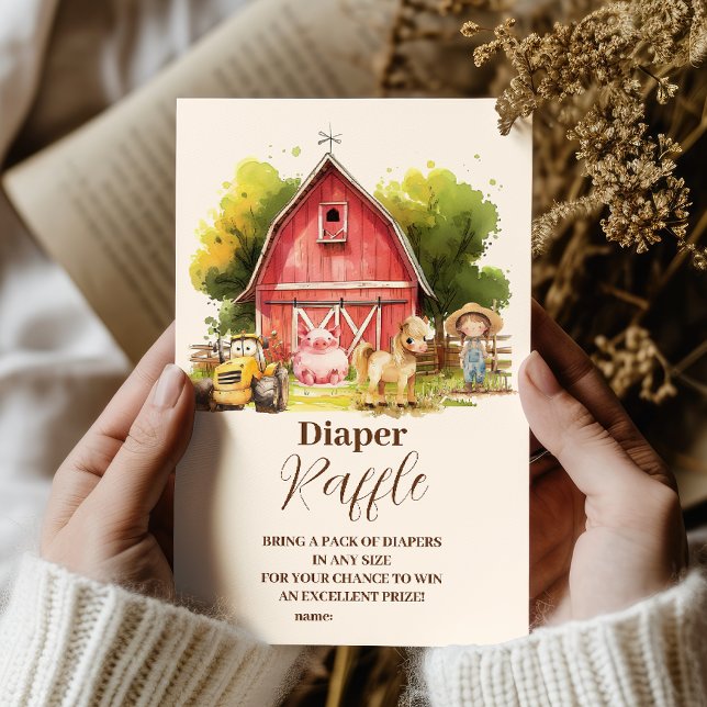 Cute Farm Animals Raffle Diapper  Enclosure Card (Creator Uploaded)
