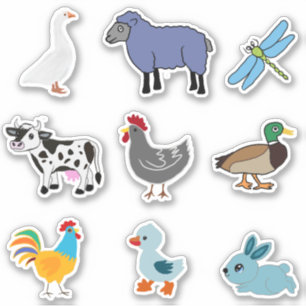 CUTE FARM ANIMALS STICKER