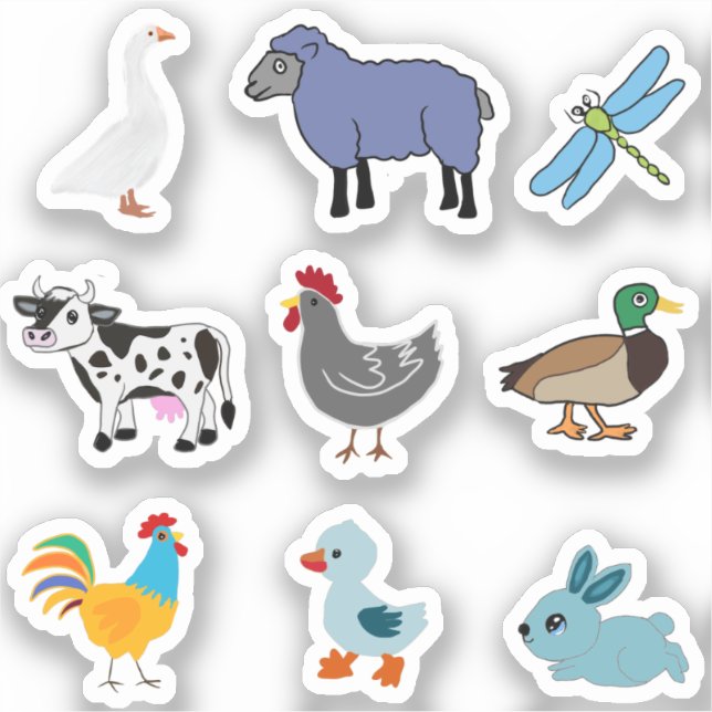 CUTE FARM ANIMALS STICKER (Front)