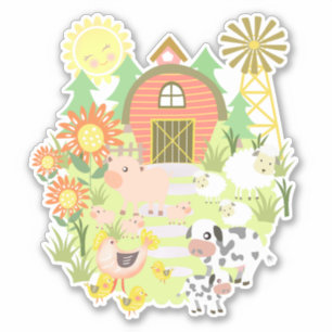 Cute Farm Animals  Sticker