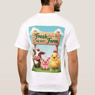 Cute Farm Animals Under Farm Sign T-Shirt