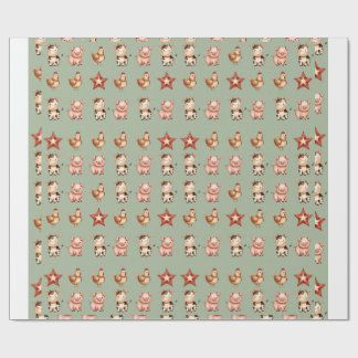 Cute Farm Animals Wrapping Paper