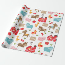 Cute Farm Animals Wrapping Paper