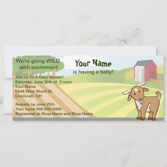 Cute farm baby shower invitation (Front)