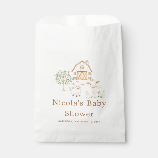Cute Farm Barn Baby Shower  Favor Bag (Front)