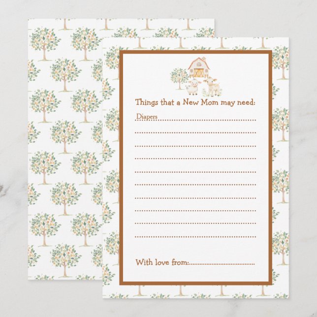 Cute Farm Barn Baby Shower  Invitation (Front/Back)