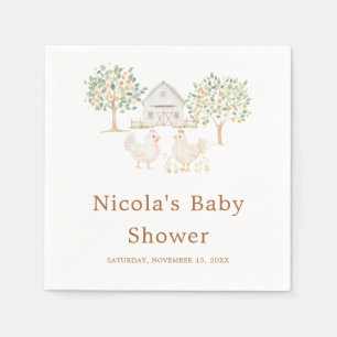 Cute Farm Barn Baby Shower Napkins
