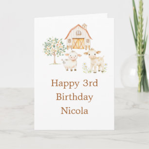 Cute Farm Barn Cows Birthday Party Card