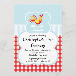 Cute Farm Barnyard Animal Birthday Invitations