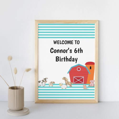 Cute Farm Birthday Party Sign