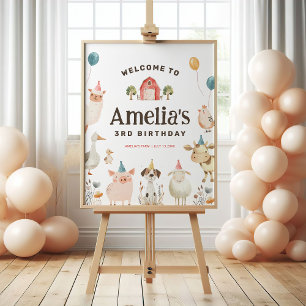 Cute Farm Birthday Welcome Sign