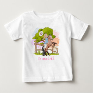 Cute Farm Blond Girl Birthday Baby T-Shirt