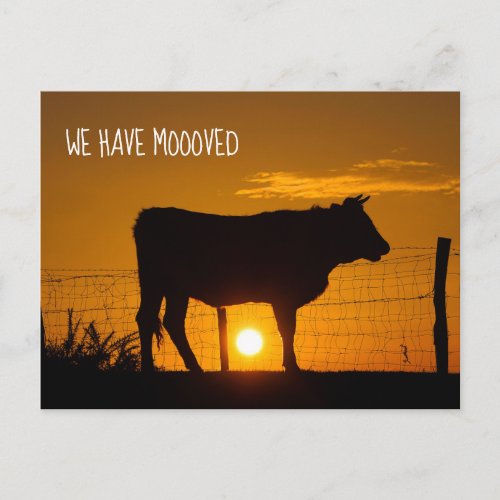 Cute Farm Change of Address We Have Mooved Moving Postcard