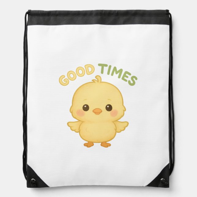 Cute Farm Chick Drawstring Bag (Front)