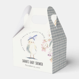 Cute Farm Chick Watercolor Floral Baby Shower Favor Boxes