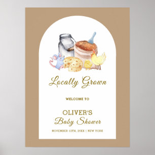 Cute Farm Chicken Mouse Baby Shower Welcome Poster