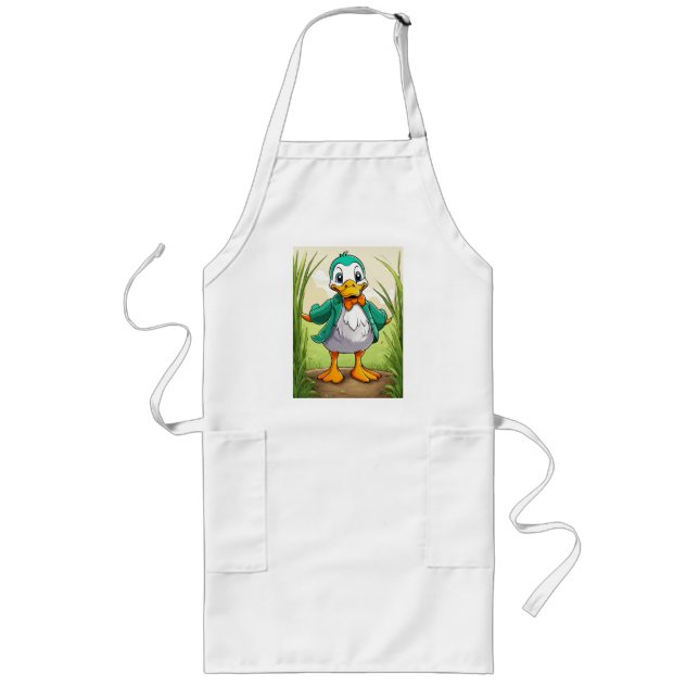 Cute Farm Duck Long Apron (Front)