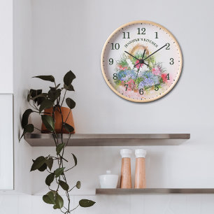 Cute Farm Flowers Basket, Custom Wall Clock