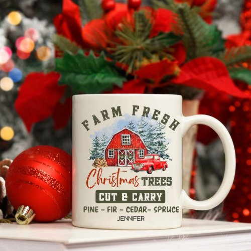 Cute Farm Fresh Christmas Trees Coffee Mug