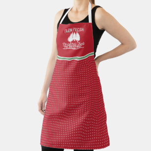 Cute Farm Fresh Christmas Trees Holiday Apron