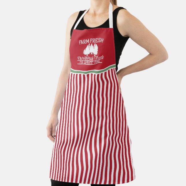 Cute Farm Fresh Christmas Trees Holiday Apron (Insitu)