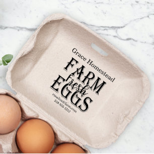 Cute Farm Fresh Eggs Carton Add Name Rubber Stamp