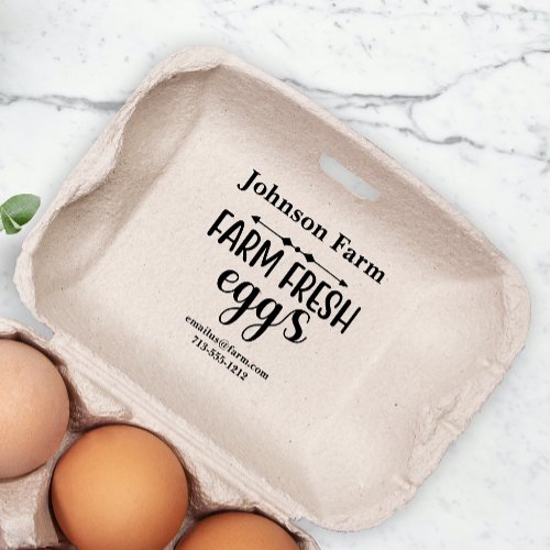 Cute Farm Fresh Eggs Carton Add Name Rubber Stamp