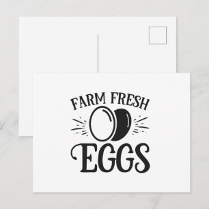 Cute Farm fresh eggs word art Postcard