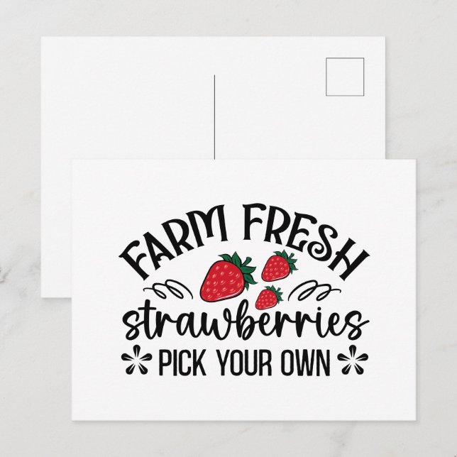 Cute Farm fresh strawberries  Postcard (Front/Back)