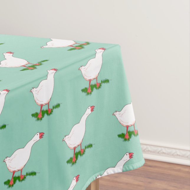 cute farm goose tablecloth (In Situ)