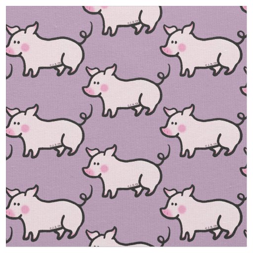 Cute farm house piglet pattern fabric