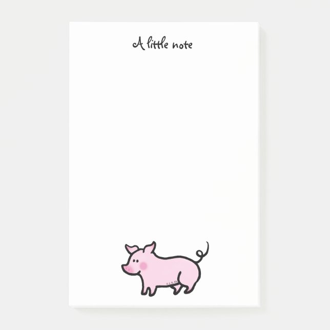 Cute farm house piglet post-it notes (Front)
