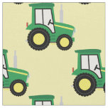 Cute Farm Kids Tractor Yellow Fabric