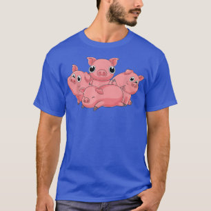 Cute Farm Pig Enthusiast Farm Animal Piglet Breede T-Shirt