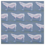 Cute farm pig pencil sketch patterned fabric