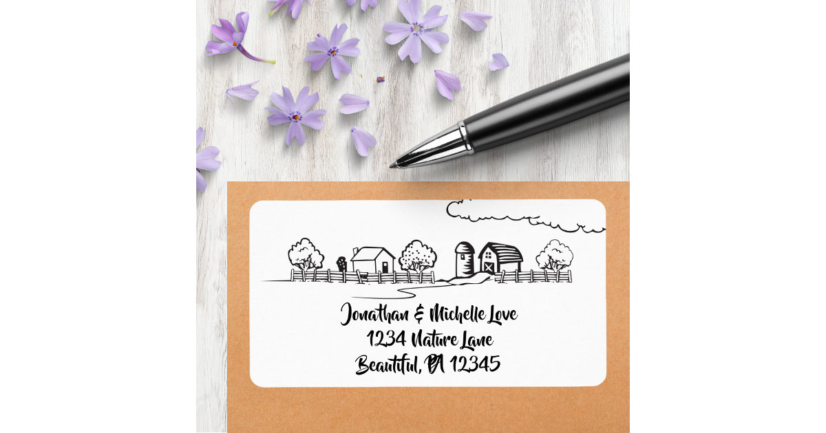 Cute Farm Return Address Barnyard Address Label Zazzle