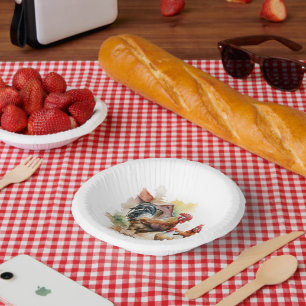 Cute farm rooster lovers party paper bowls