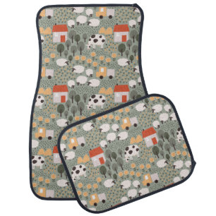 Cute Farm Scene Pattern Car Floor Mat