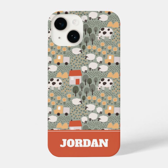 Cute Farm Scene Pattern iPhone Case (Back)