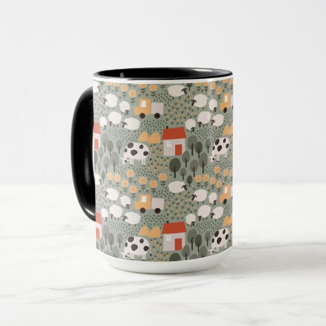 Cute Farm Scene Pattern Mug (Front Left)