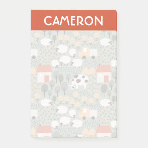 Cute Farm Scene Pattern Post-it Notes