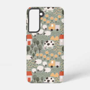 Cute Farm Scene Pattern Samsung Galaxy S21 Case