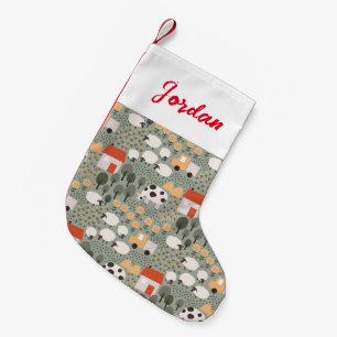 Cute Farm Scene Pattern Small Christmas Stocking