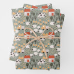 Cute Farm Scene Pattern Wrapping Paper Sheets