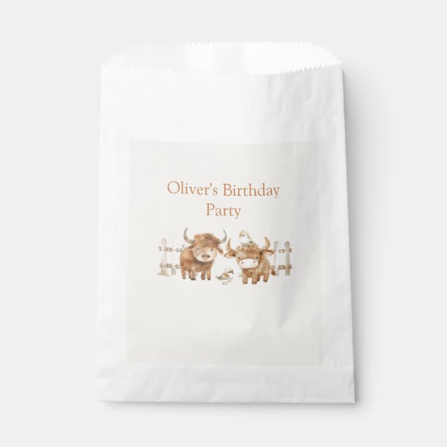 Cute Farm Themed Birthday Party Favor Bag (Front)