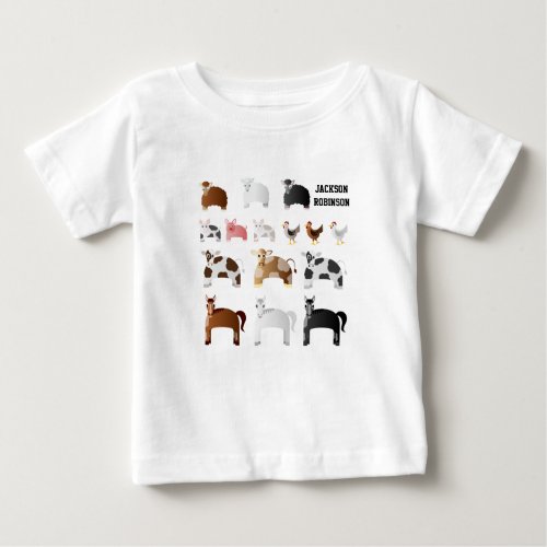 Cute Farm Yard Animals Baby T_Shirt