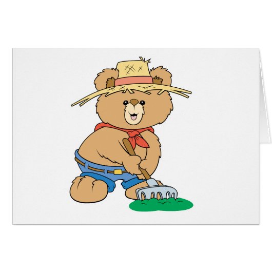Cute Farmer Bear Cards (Front Horizontal)