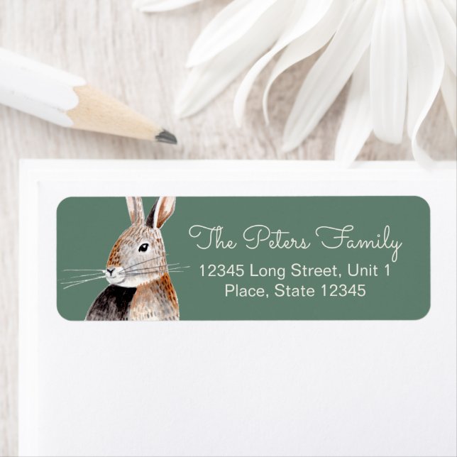 Cute farmer market Rabbit | Baby Shower Label (Insitu)