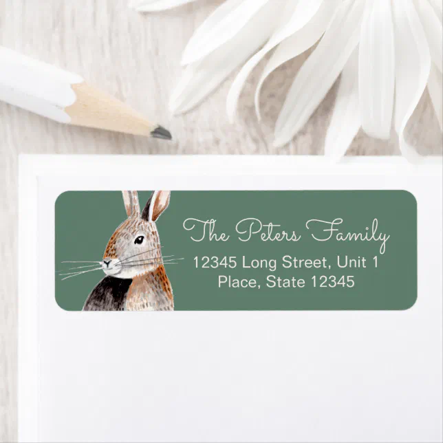 Cute farmer market Rabbit | Baby Shower Label | Zazzle